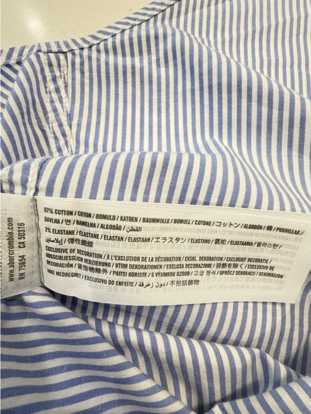 Abercrombie & Fitch Blue and White Striped Shirt - Picture 9 of 10